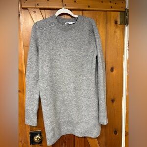 Zara Heather Gray Knit Sweater Dress